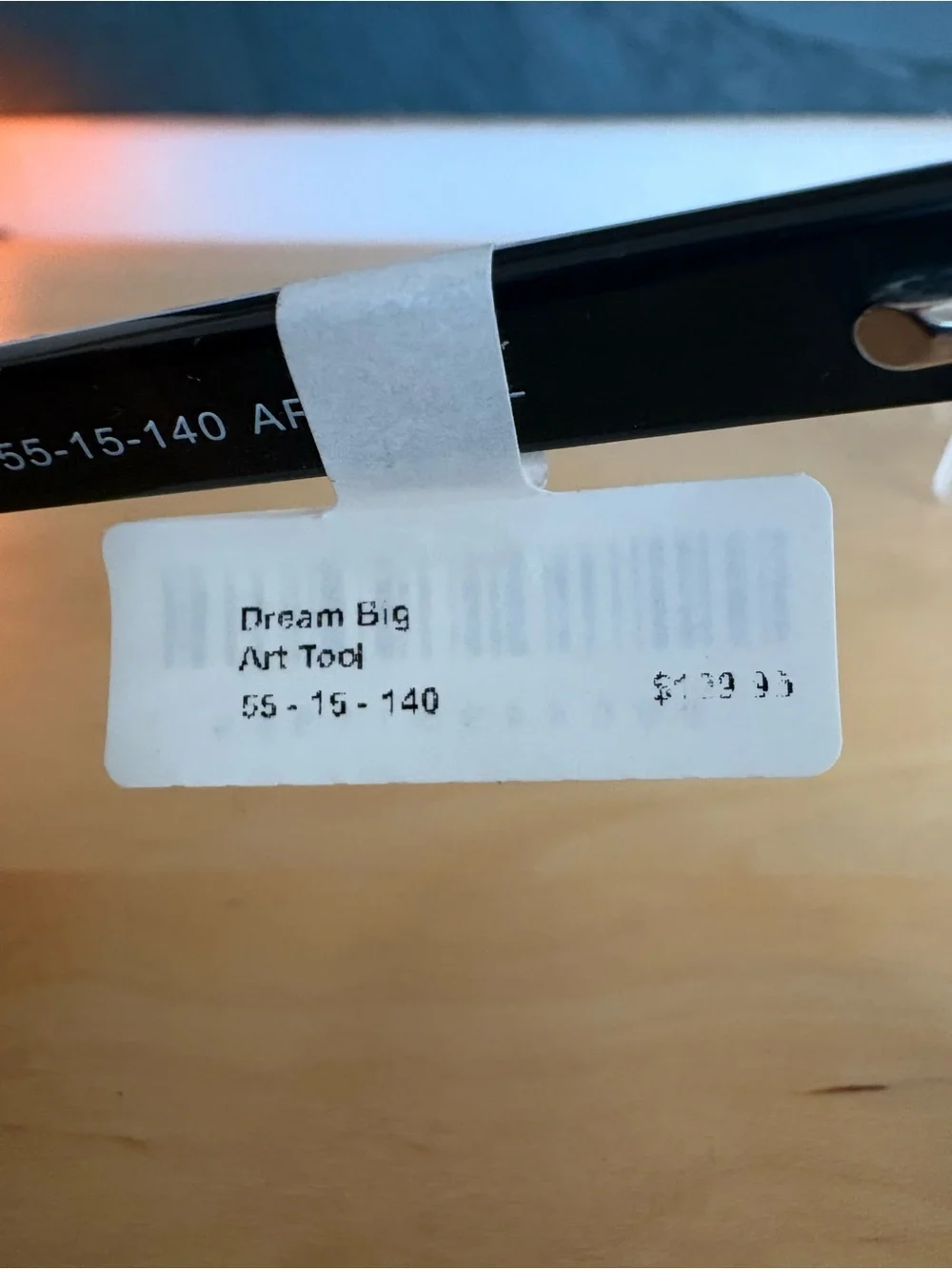 Peace Love Dream Big Black White Art Tools Rectangle Eyeglasses 55-15-140 NWT